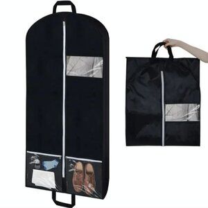 Set 4 Travel Ready Suit Dress Bags Clear Window Garment Storage Carry Handles
